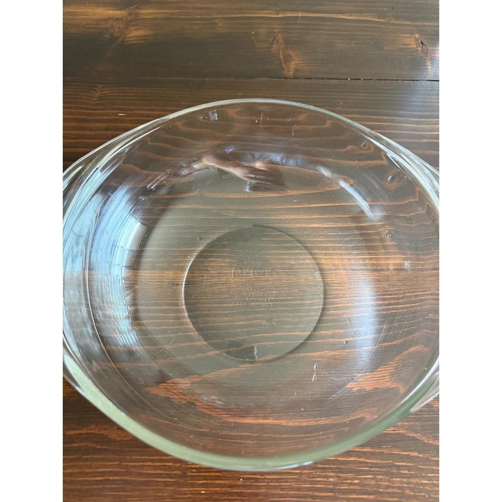 Pyrex 207-21 Clear Glass Round Casserole Baking Dish with Handles Made in USA